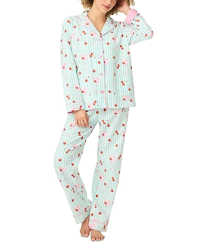 Pj Savage Printed Flannel Pajama Set