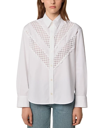 TRESSE Cotton Shirt with Lace Ribbon