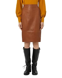 Weekend Max Mara Signature Papaile Leather Pencil Skirt
