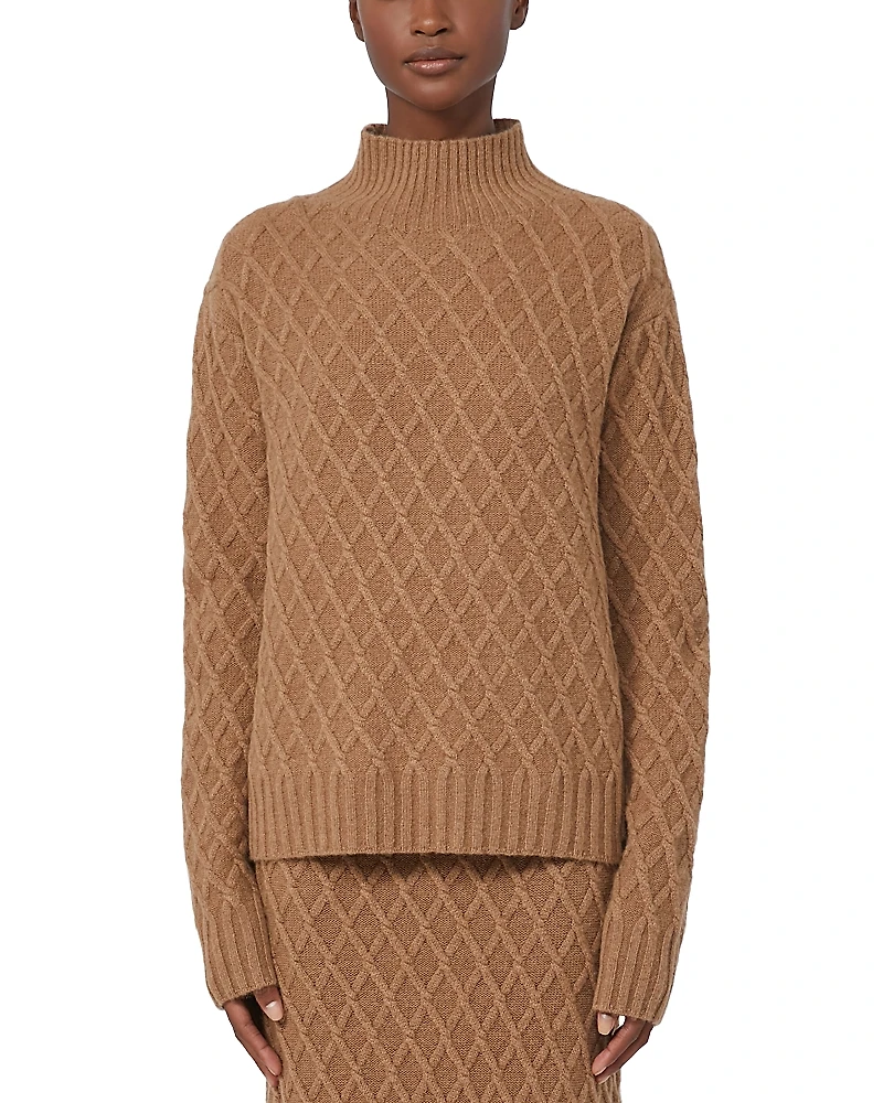 Max Mara Pure 2 Moli Funnel Neck Cable Knit Sweater