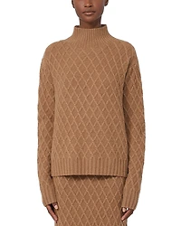 Max Mara Pure 2 Moli Funnel Neck Cable Knit Sweater