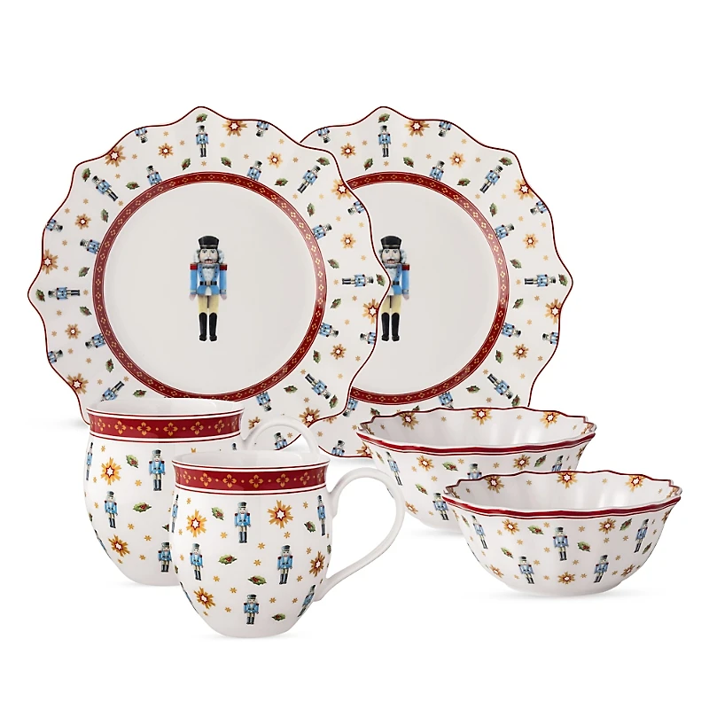 Villeroy & Boch Toy's Delight Nutcracker 6 Piece Breakfast Set, Service for 2