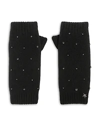 Jocelyn Crystal Bead Faux Fur Lined Fingerless Mittens