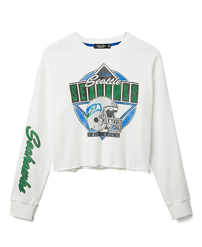 Junk Food Clothing Women's Nfl Seattle Seahawks Helmet Crop Fleece