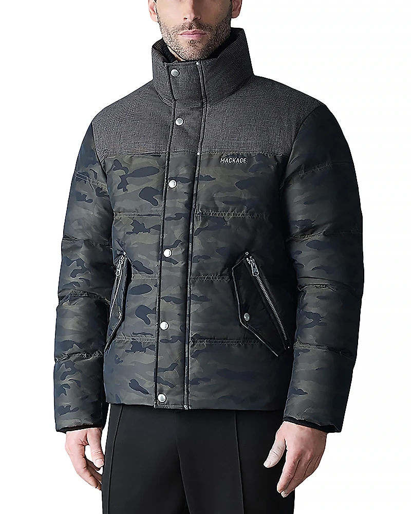 Mackage Everett Technical Camo Quilted Down Jacket