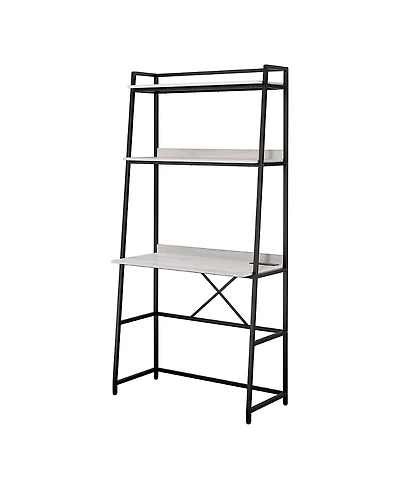 Furniture of America Goshen Steel Base 2-Shelf Writing Desk with Usb Port and Power Outlet