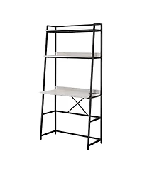 Furniture of America Goshen Steel Base 2-Shelf Writing Desk with Usb Port and Power Outlet