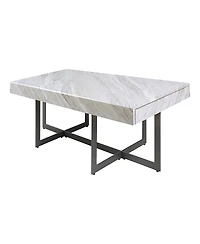 Furniture of America Martine 47 Faux Marble Top 2-Drawer Coffee Table