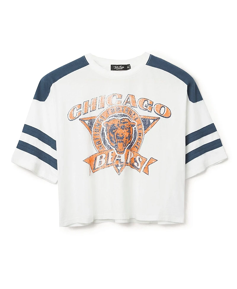 Junk Food Clothing Women's Nfl Chicago Bears Striped Crop Tee
