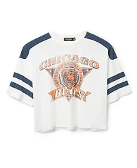 Junk Food Clothing Women's Nfl Chicago Bears Striped Crop Tee