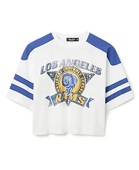 Junk Food Clothing Women's Nfl Los Angeles Rams Striped Crop Tee