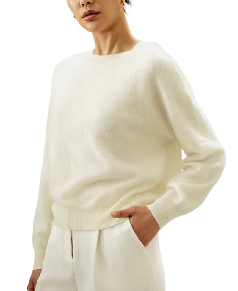 Lilysilk Relaxed Drop-Shoulder Cashmere Sweater