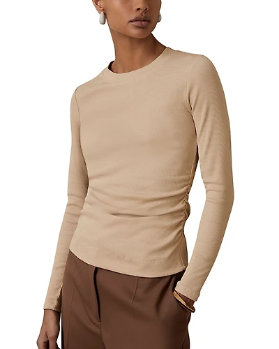 Reiss Tessa Ribbed Long Sleeve Tee