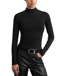 Reiss Polly Ribbed Funnel Neck Top