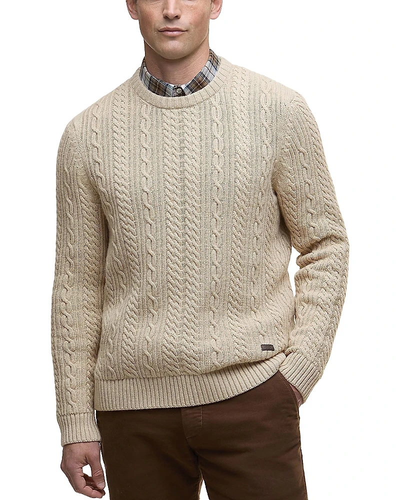 Barbour Lowfen Relaxed Fit Cable Crewneck Sweater