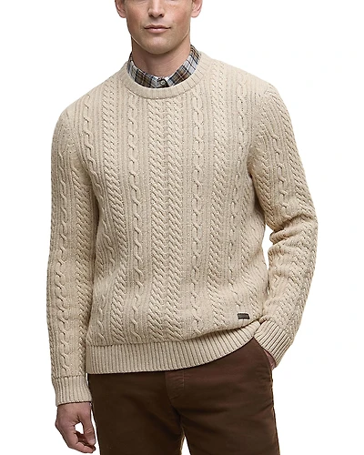 Barbour Lowfen Relaxed Fit Cable Crewneck Sweater