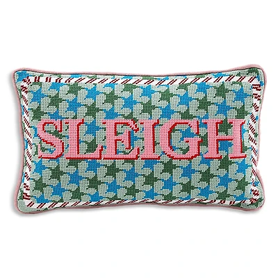 Furbish Studio Sleigh Needlepoint Pillow