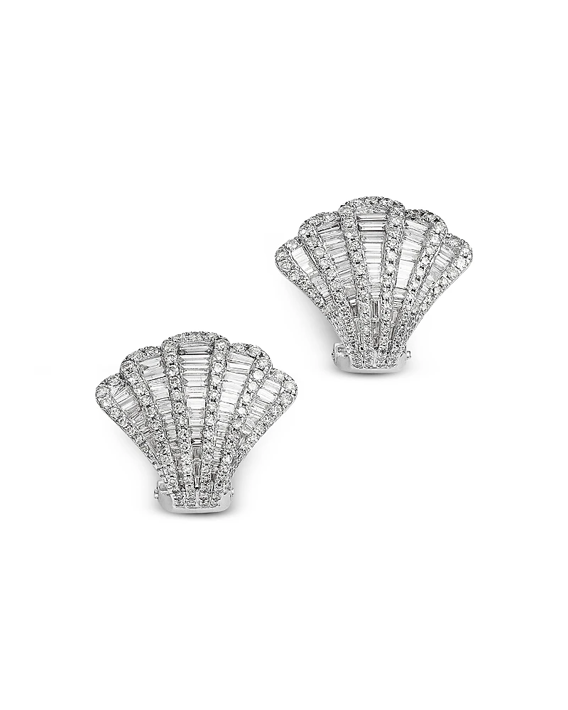 Bloomingdale's Fine Collection Baguette & Round Diamond Fan Stud Earrings