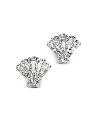 Bloomingdale's Fine Collection Baguette & Round Diamond Fan Stud Earrings