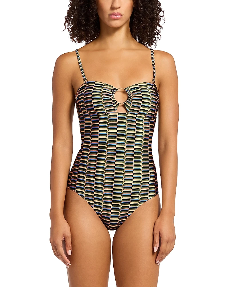 Jets Bandeau One Piece Swimsuit
