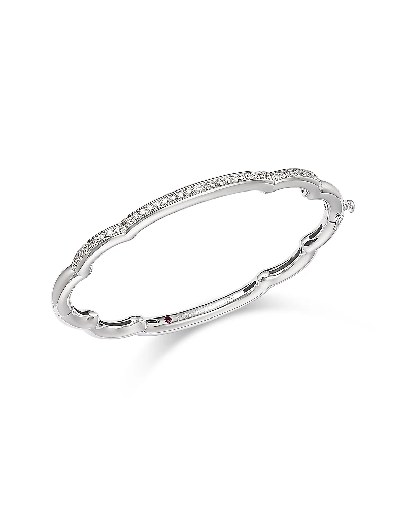 Roberto Coin 18K White Gold Cialoma Diamond Cloud Bangle Bracelet