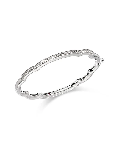 Roberto Coin 18K White Gold Cialoma Diamond Cloud Bangle Bracelet