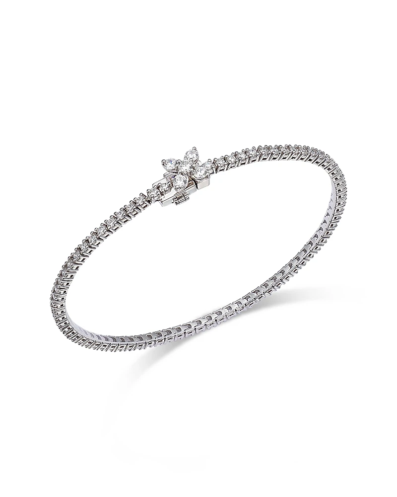 Bloomingdale's Fine Collection Diamond Clover Tennis Bracelet
