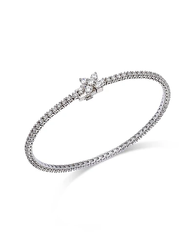 Bloomingdale's Fine Collection Diamond Clover Tennis Bracelet