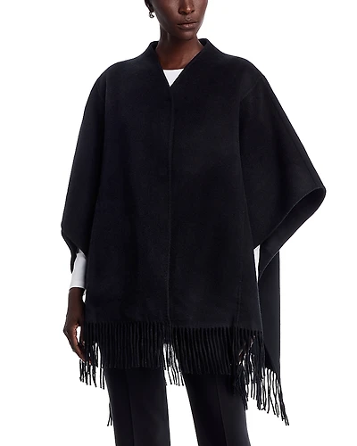 Lafayette 148 New York Wool Cashmere Fringed Hem Cape