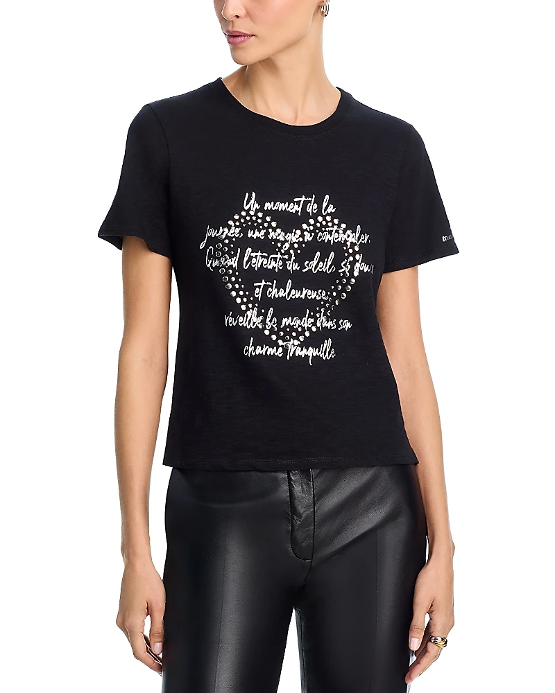 Cinq a Sept Studded Love Letter Shrunken Tee