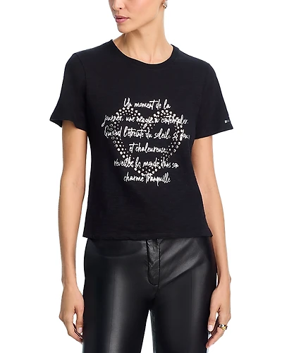 Cinq a Sept Studded Love Letter Shrunken Tee