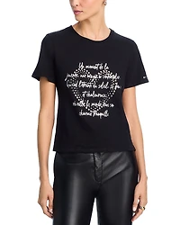 Cinq a Sept Studded Love Letter Shrunken Tee