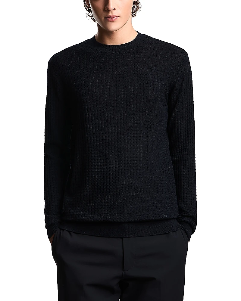 Emporio Armani Virgin Wool Geometric Jacquard Sweater