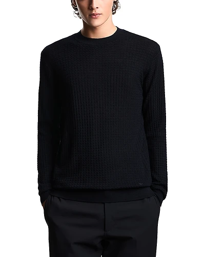 Emporio Armani Virgin Wool Geometric Jacquard Sweater