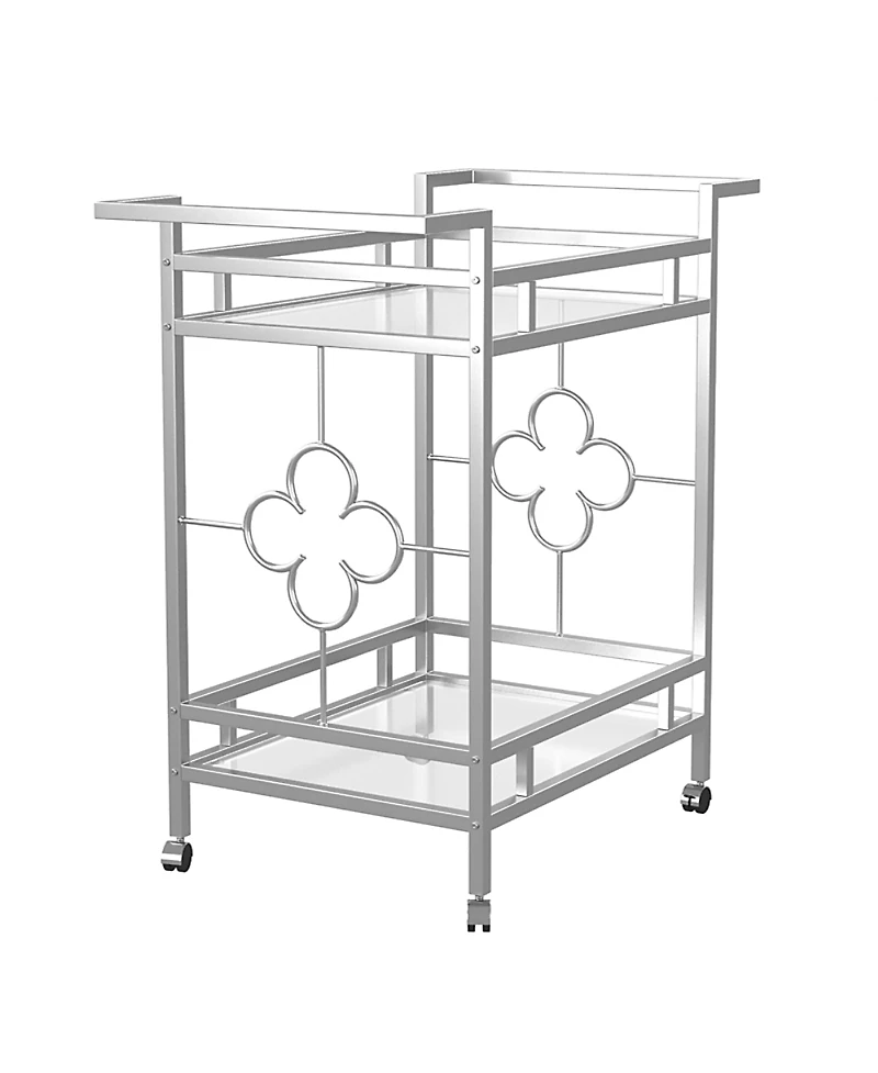 Furniture of America Wyve Steel Frame 2-Shelf Serving Cart