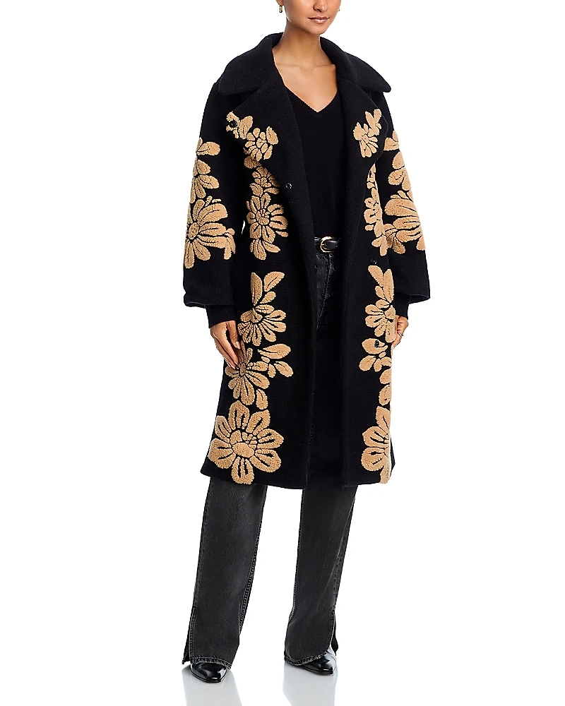 Farm Rio Bold Flowers Fleece Coat