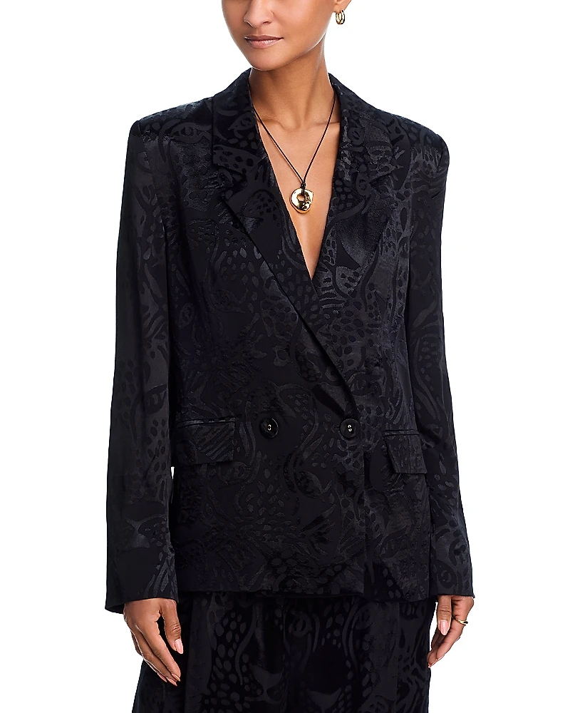 Farm Rio Leopard Jacquard Blazer