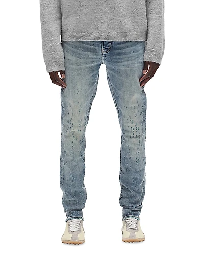 Purple Brand Color Weft Buckshot Skinny Jeans