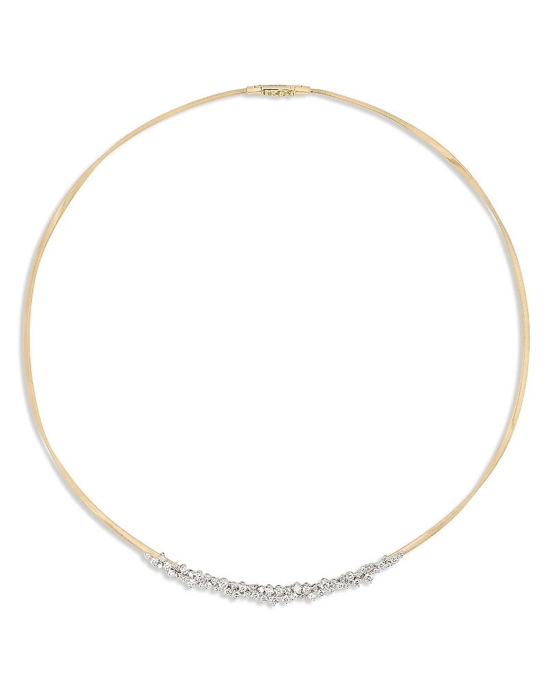 Marco Bicego 18K Yellow Gold Marrakech Diamond Graduated Cluster Collar Necklace, 16.5