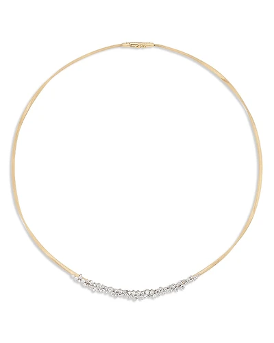Marco Bicego 18K Yellow Gold Marrakech Diamond Graduated Cluster Collar Necklace, 16.5