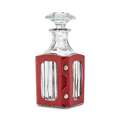 Baccarat Octogone Decanter Leather Case, Red