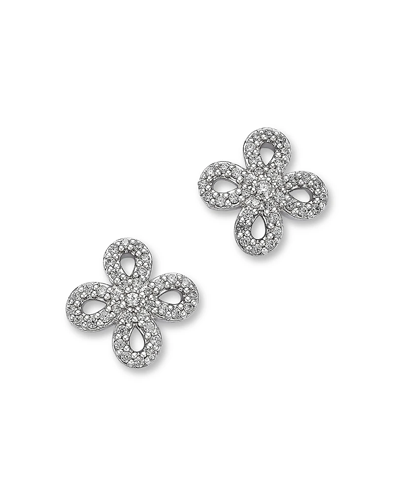 Bloomingdale's Fine Collection Diamond Micro-Pave Flower Stud Earrings