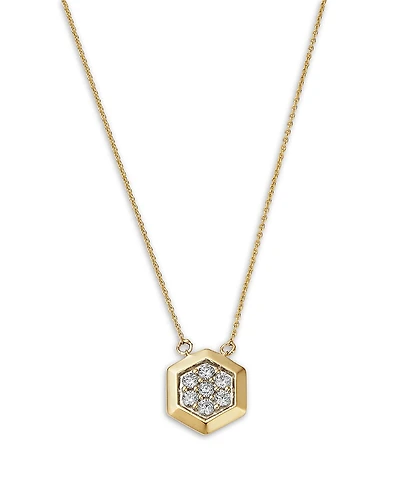 Bloomingdale's Fine Collection Diamond Honeycomb Hexagon Pendant Necklace