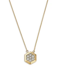 Bloomingdale's Fine Collection Diamond Honeycomb Hexagon Pendant Necklace