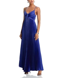 Likely Asra Pleated Satin Gown