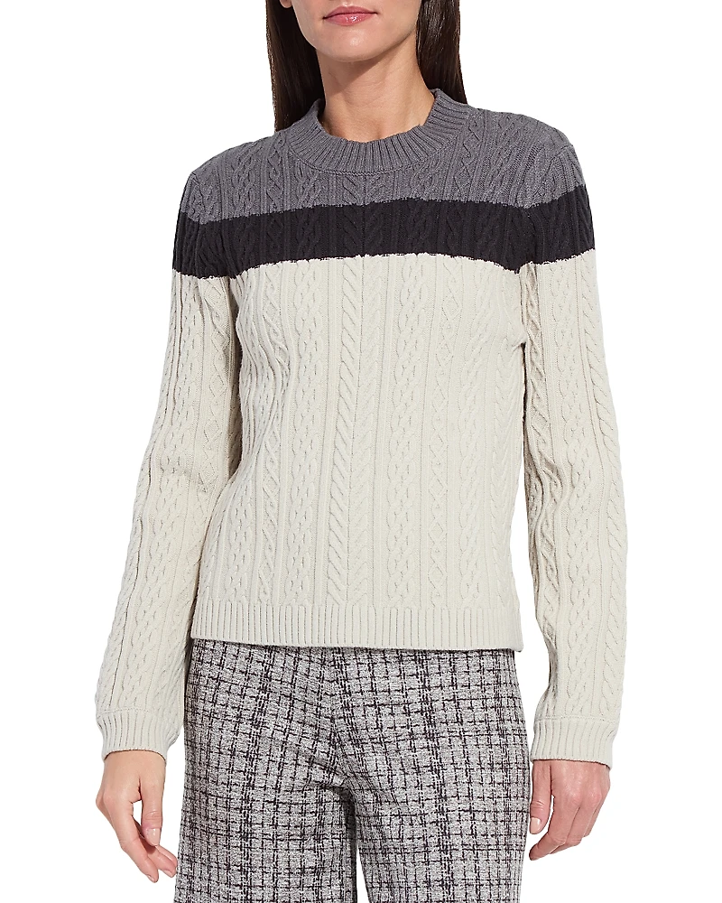 Lysse Gabriel Crewneck Cable Knit Sweater