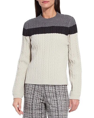 Lysse Gabriel Crewneck Cable Knit Sweater