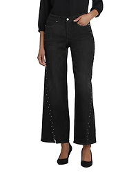 Nydj Teresa High Rise Rhinestone Wide Leg Jeans