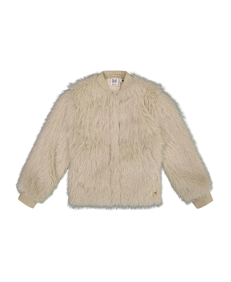 Deux par Girls' Short Faux Fur Coat