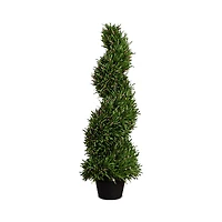Nearly Natural 3' Uv Resistant Artificial Rosemary Spiral Topiary Tree (Indoor/Outdoor)